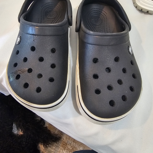 CROCS Kids Black and White Clogs - Picture 1 of 4